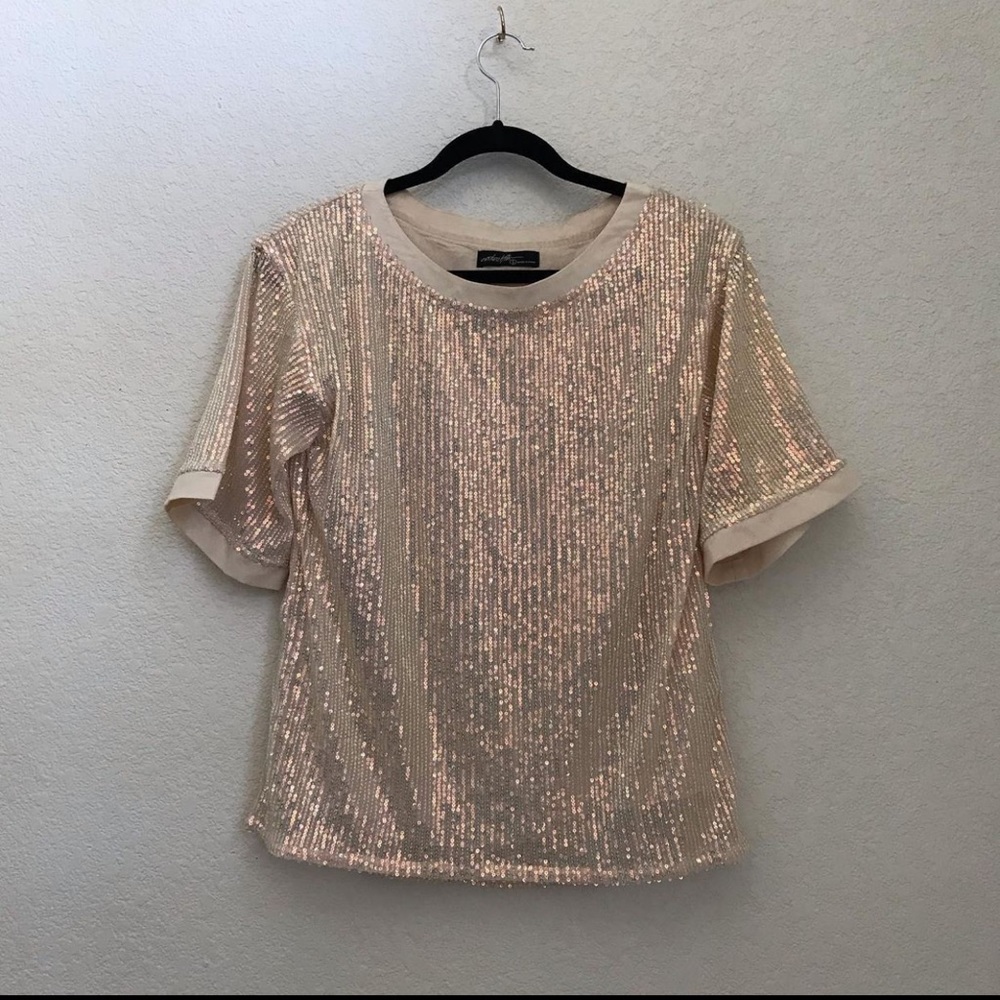 Sequined Champagne Colored Blouse